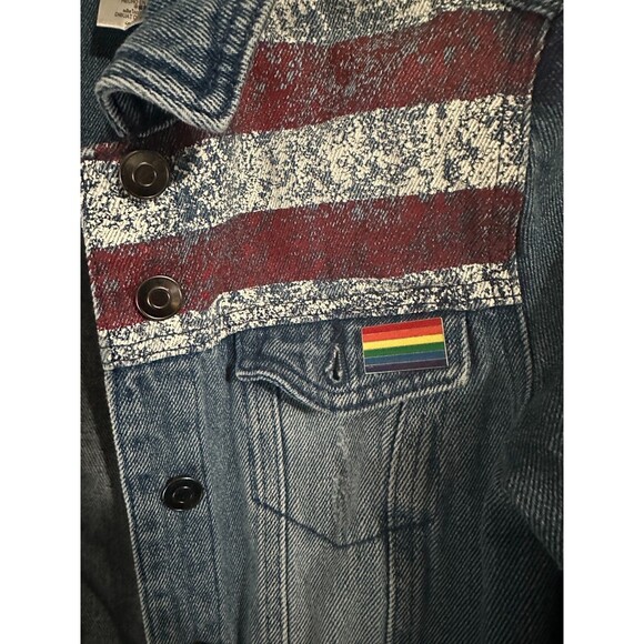 Disney Marvel America Chavez Dr Strange Blue Jean Kids Jacket Size 10 - Picture 3 of 7